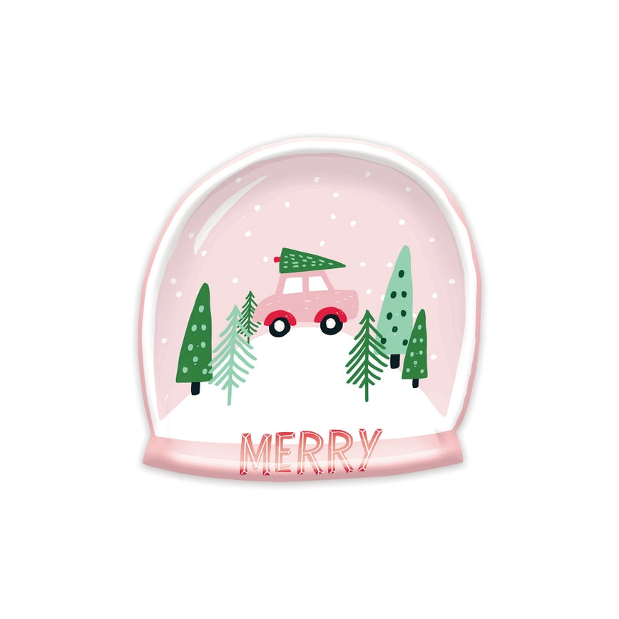 SNOWGLOBE SHAPED PAPER PLATE