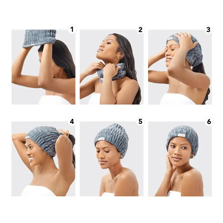 EXTRA WIDE SPA HEADBAND - MISTY BLUE