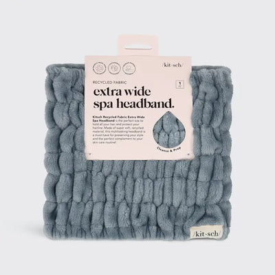 EXTRA WIDE SPA HEADBAND - MISTY BLUE