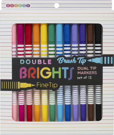 DOUBLE ENDED BRIGHTS - DUAL TIP MARKER SET