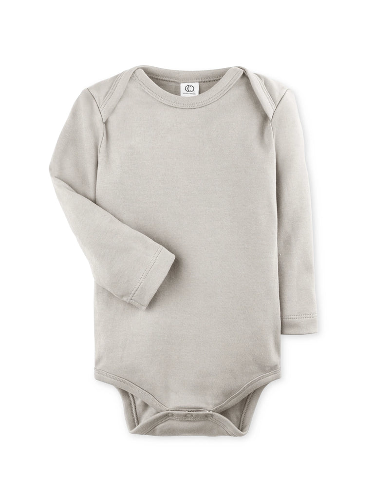 ORGANIC BABY LONG SLEEVE CLASSIC BODYSUIT - STONE