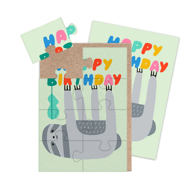 Birthday Sloth Jigsaw Greeting Card