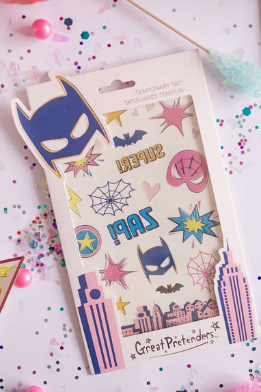 SUPERHERO TEMPORARY TATTOOS 18PCS