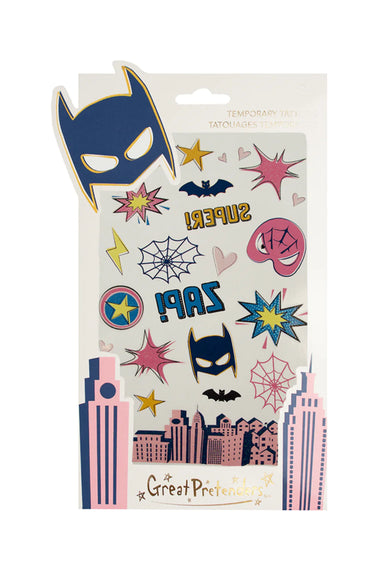 SUPERHERO TEMPORARY TATTOOS 18PCS