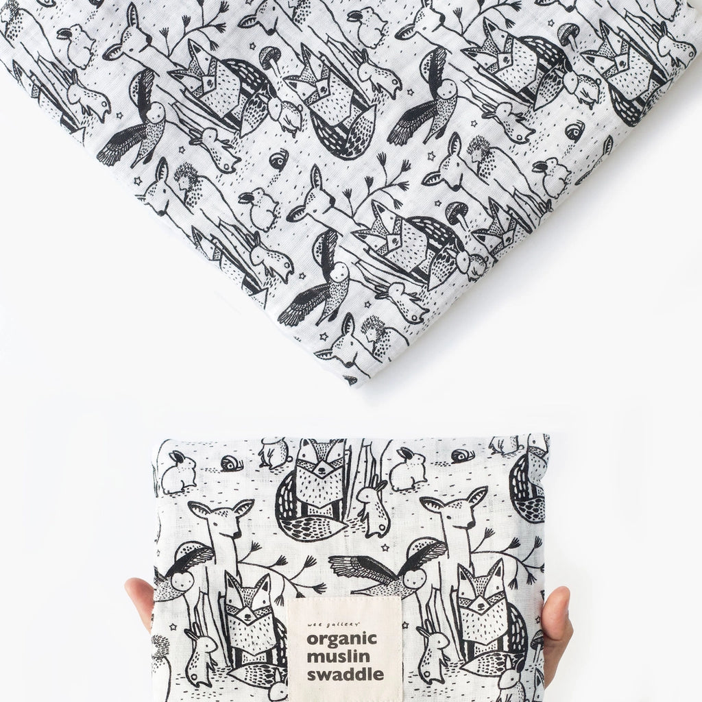 ORGANIC MUSLIN SWADDLE - FOREST