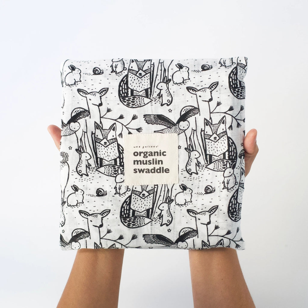 ORGANIC MUSLIN SWADDLE - FOREST