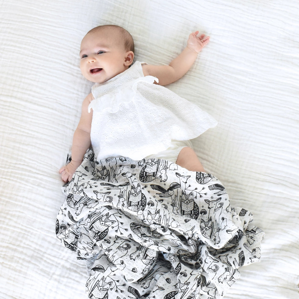 ORGANIC MUSLIN SWADDLE - FOREST