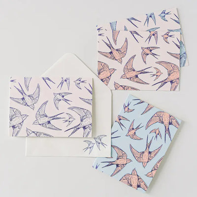 SWALLOWS IN FLIGHT STATIONERY SET