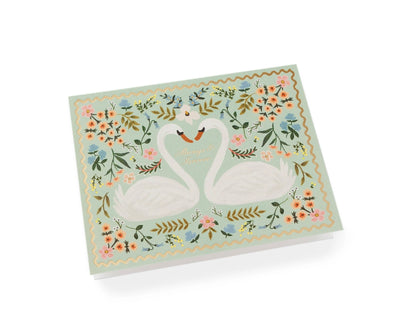 ALWAYS & FOREVER SWANS WEDDING CARD