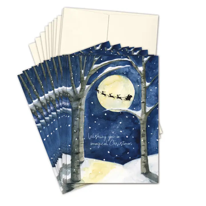 Santa in the Sky Holiday Boxed Cards - Set of 10