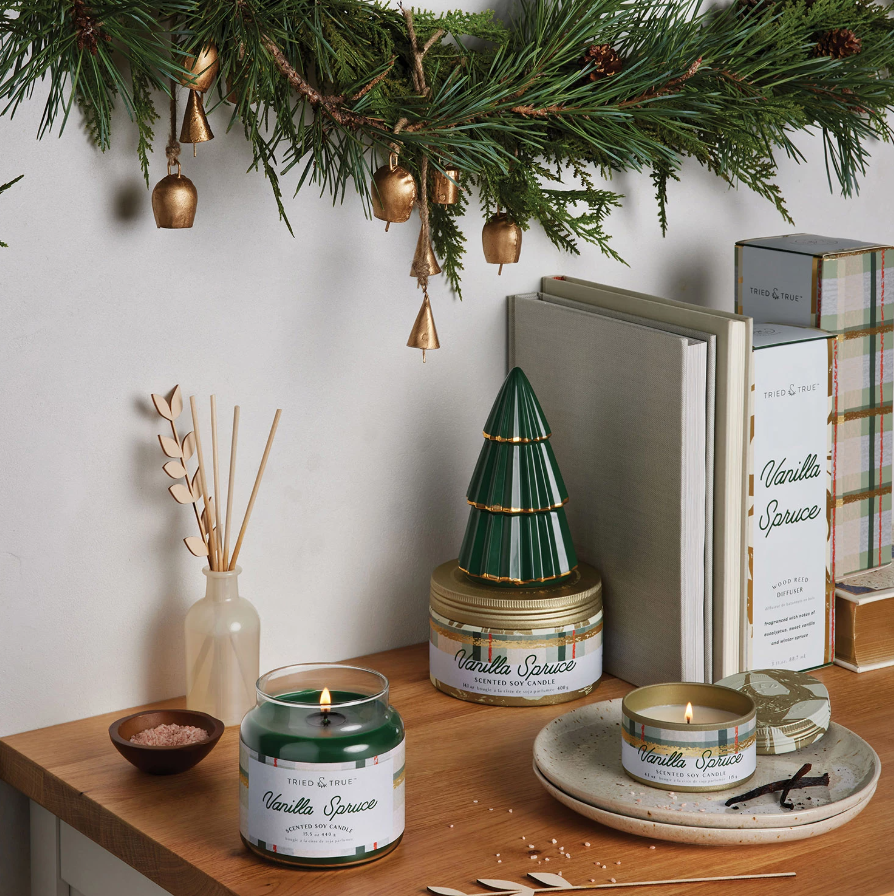 TRIED & TRUE VANILLA SPRUCE GILDED TREE