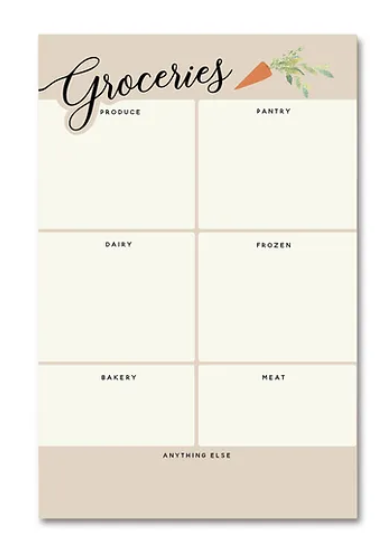 GROCERY LIST NOTEPAD