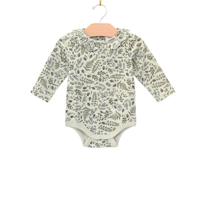 Shirred Neck Bodysuit - Loden Sprigs