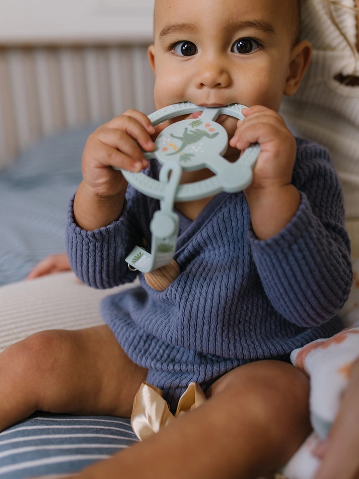 Silicone Teether Ring with Detachable Clip