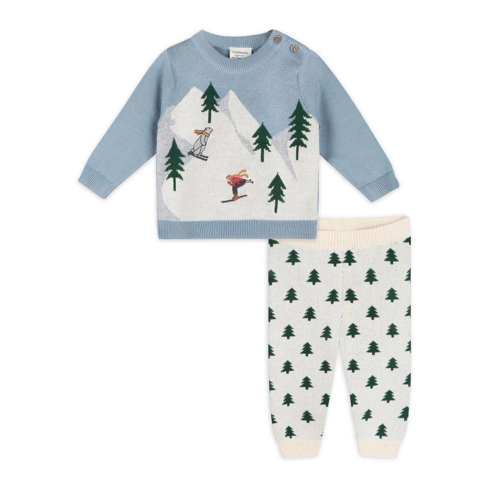 Ski Knit Baby Pullover Sweater & Pant Set