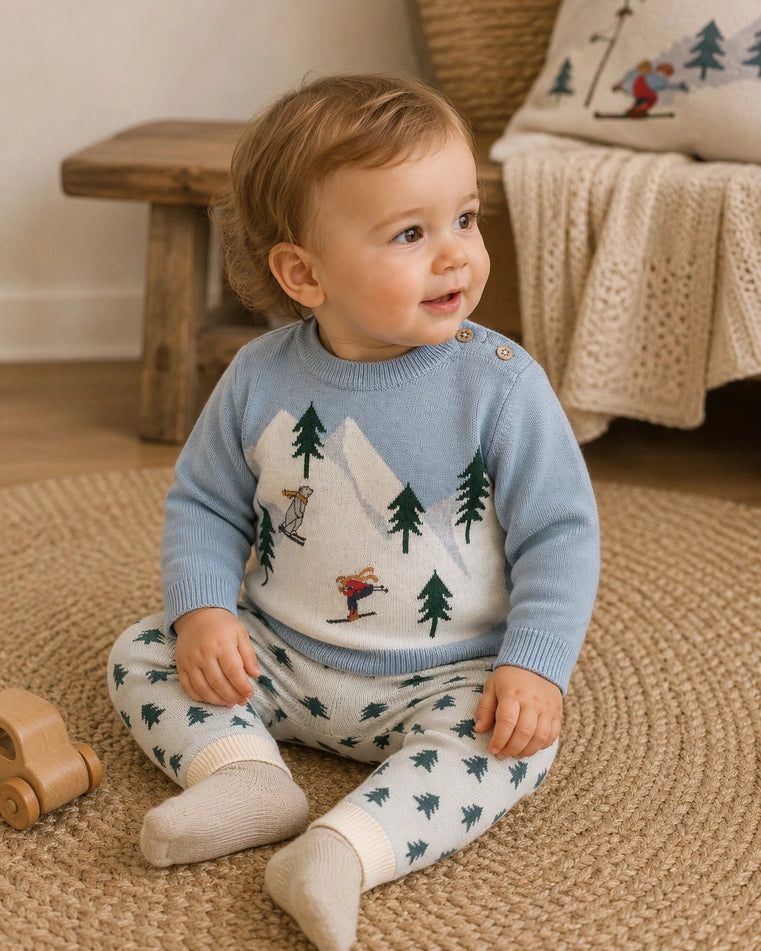 Ski Knit Baby Pullover Sweater & Pant Set