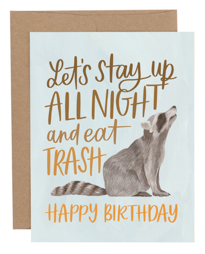 BIRTHDAY RACCOON GREETING CARD