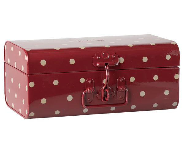 Storage Suitcase, Small - Red With Dots
