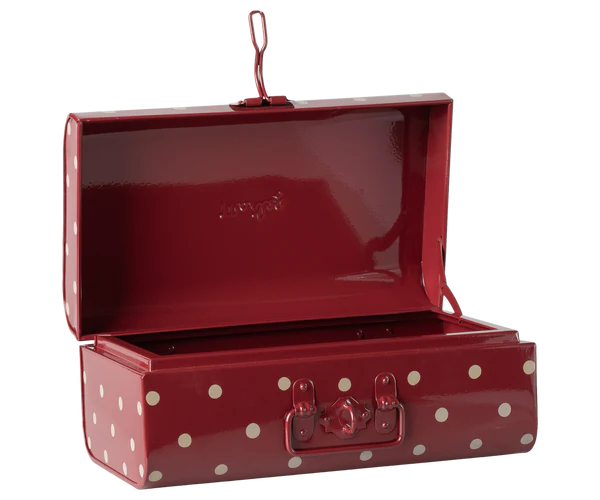 Storage Suitcase, Small - Red With Dots