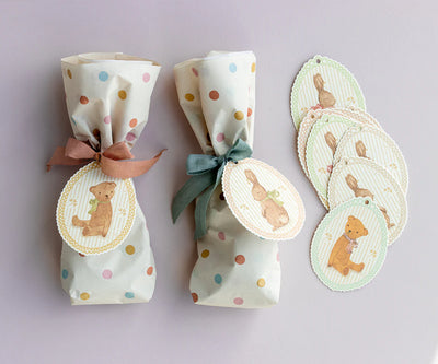 Gift Tags, 12 pcs - Bunnies & Teddies