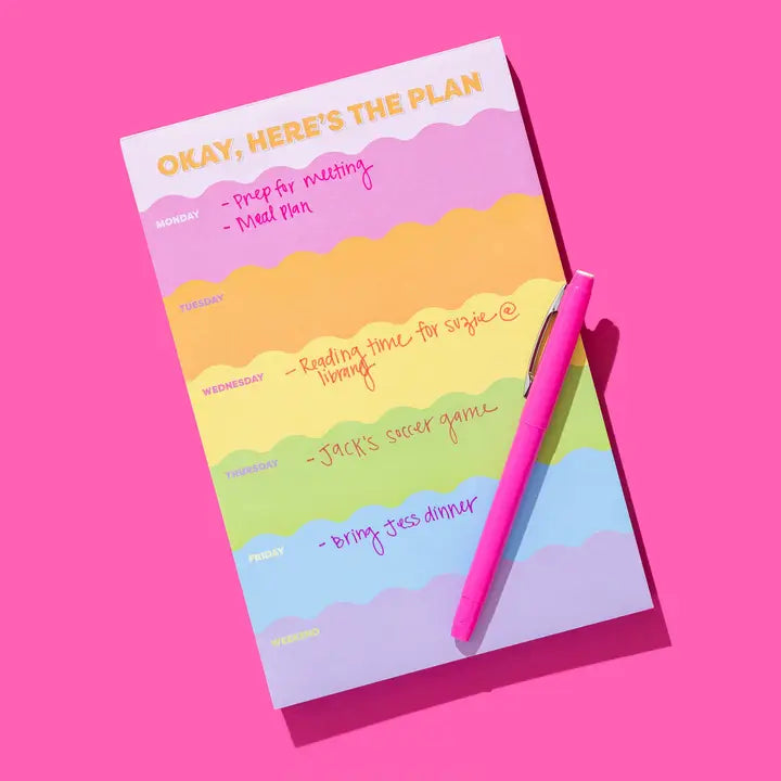 WEEKLY LIST PAD - "OKAY, HERE'S THE PLAN" 100 SHEETS