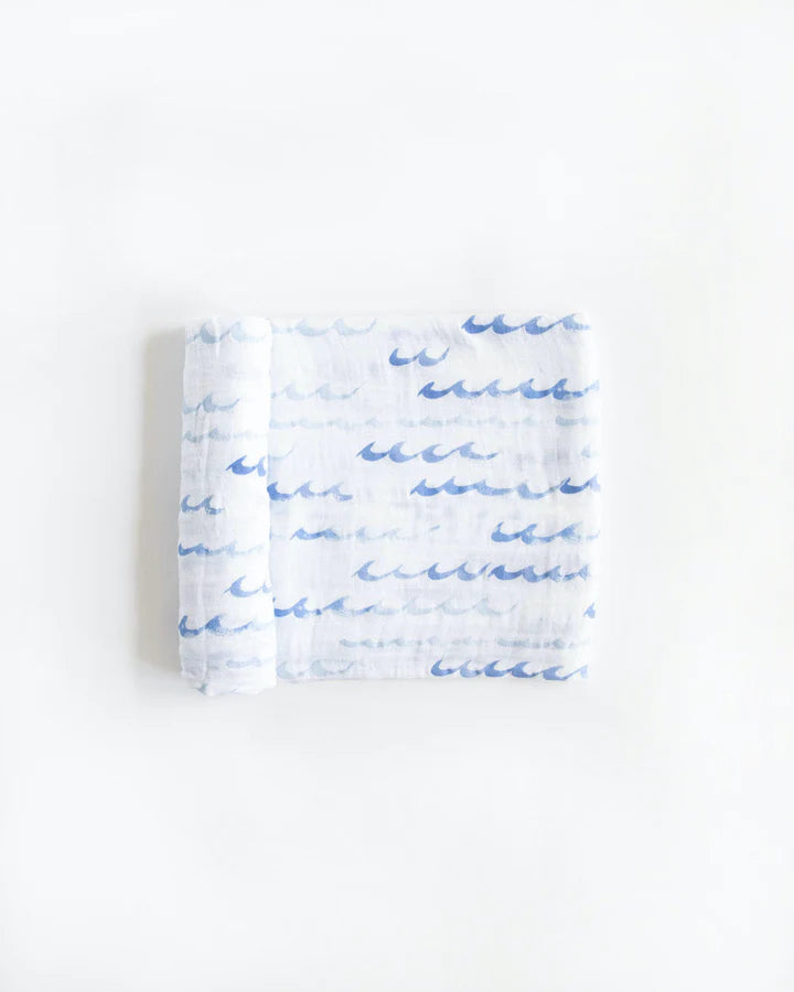 COTTON MUSLIN SWADDLE BLANKET - HIGH TIDE