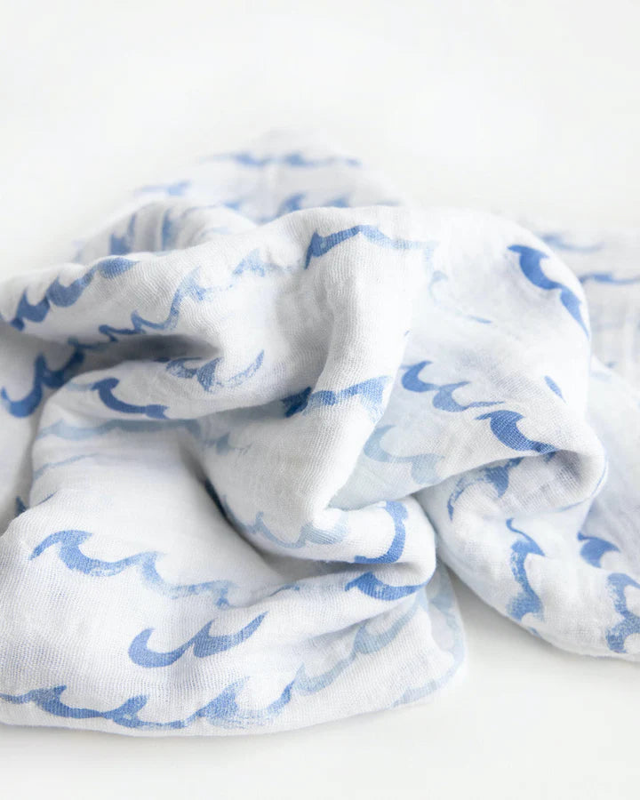 COTTON MUSLIN SWADDLE BLANKET - HIGH TIDE