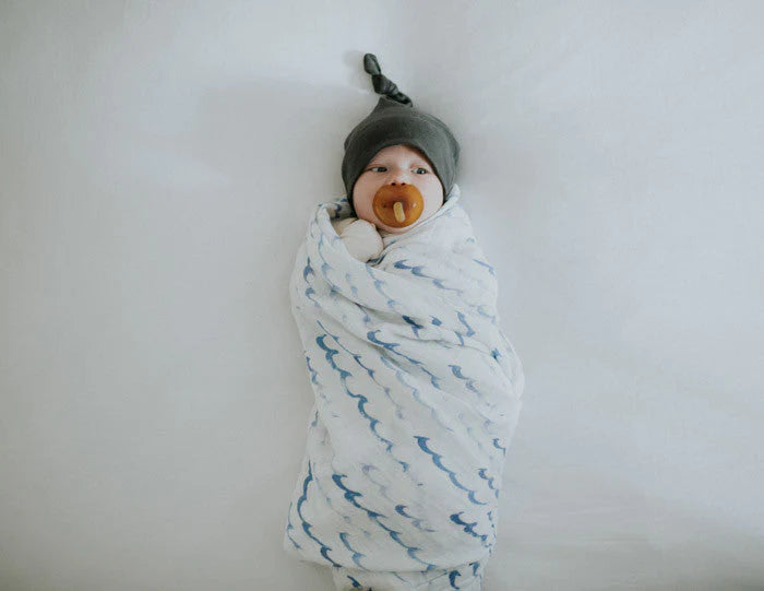 COTTON MUSLIN SWADDLE BLANKET - HIGH TIDE