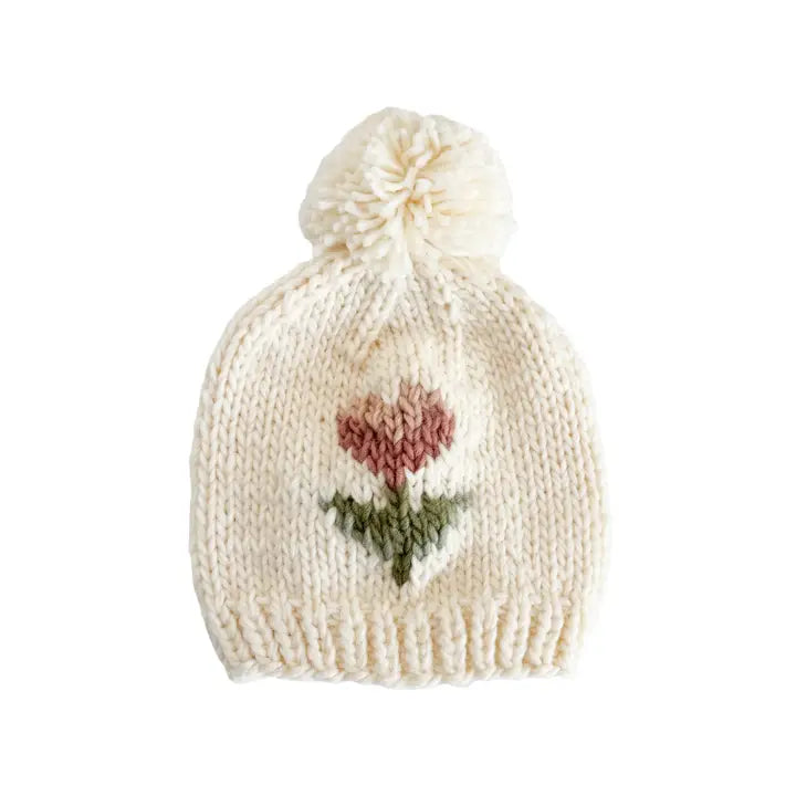 Tulip Flower, Knit Baby Beanie