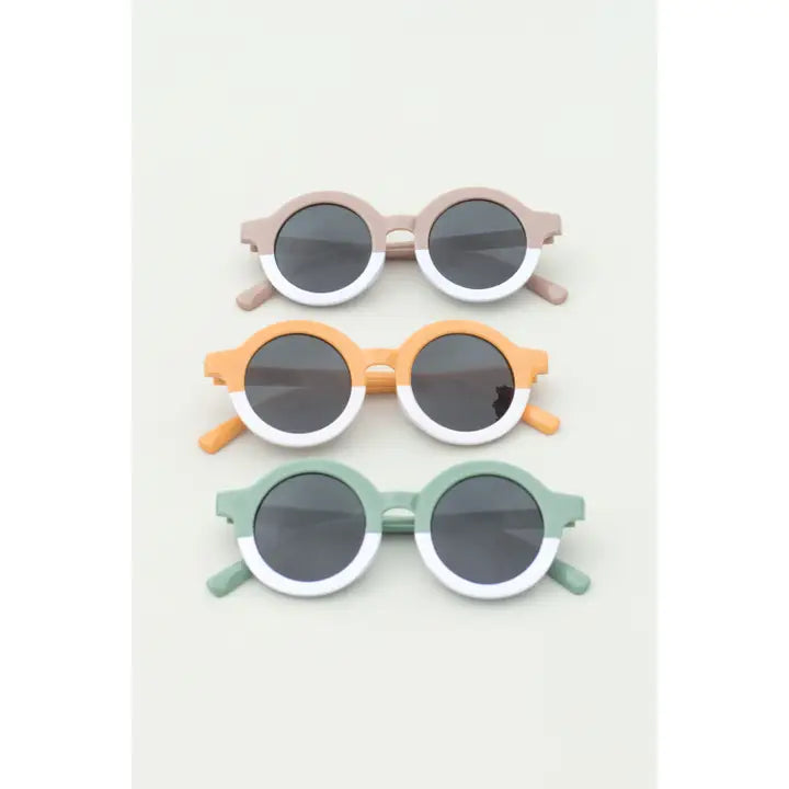 Kids Toddler 2 Tone Round Sunglasses