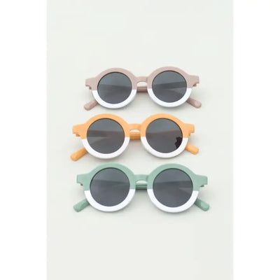 Kids Toddler 2 Tone Round Sunglasses