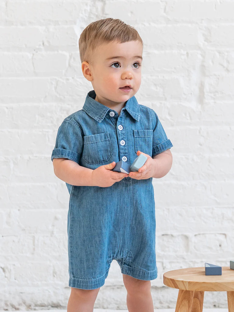 Ted Chambray Collared Romper