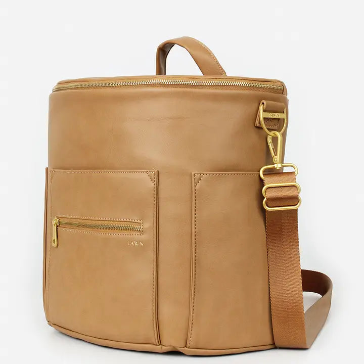 The Original Diaper Bag - Premium Faux Leather Backpack in Tan