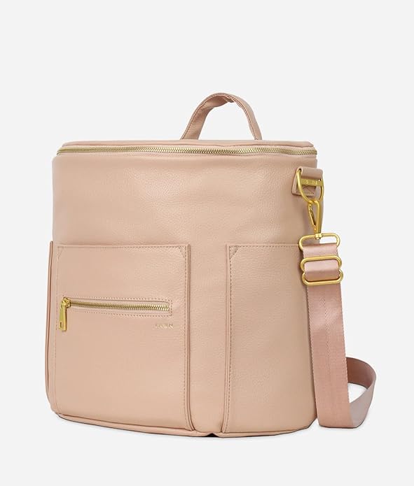 The Original Diaper Bag - Premium Faux Leather Backpack in Pink