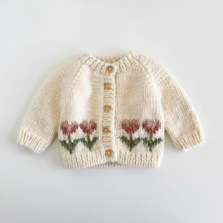 Tulip Flower, Knit Cardigan