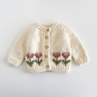 Tulip Flower, Knit Cardigan