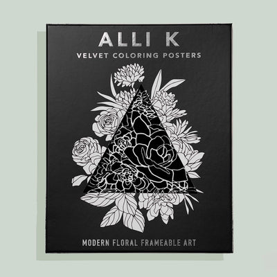 VELVET COLORING POSTERS: MODERN FLORAL FRAMEABLE WALL ART