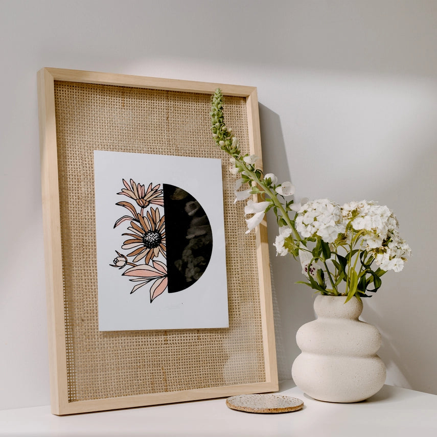 VELVET COLORING POSTERS: MODERN FLORAL FRAMEABLE WALL ART