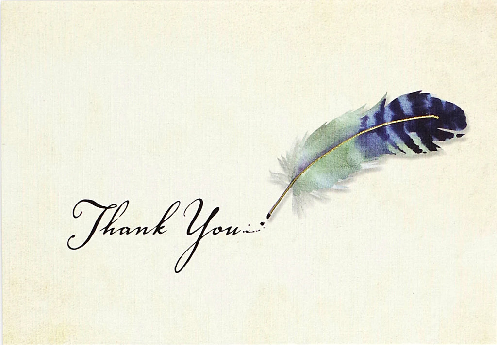 WATERCOLOR QUILL THANK YOU NOTES