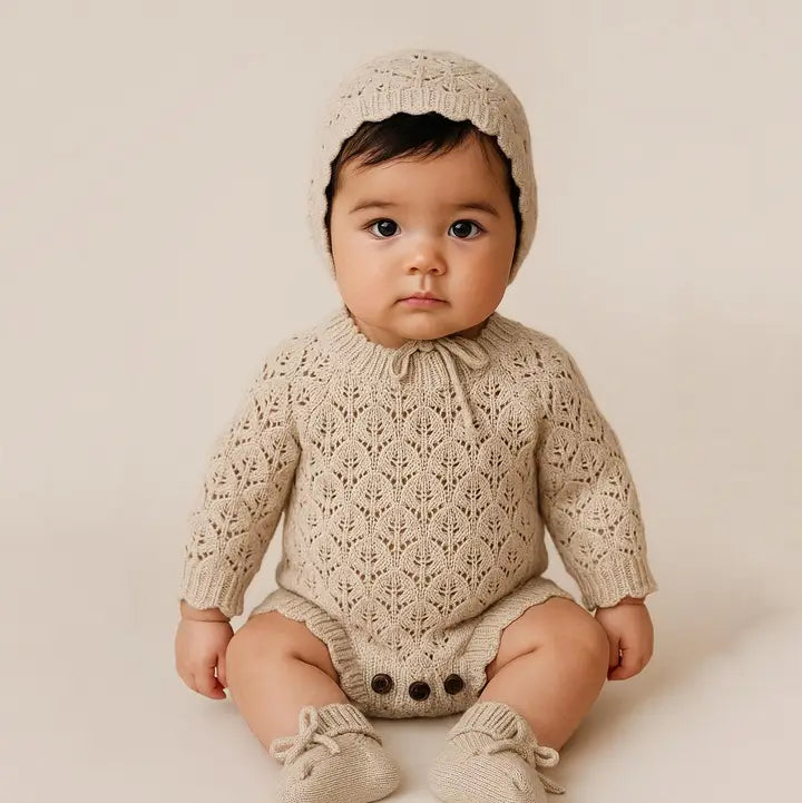 White Vintage Pearl Lacy Romper
