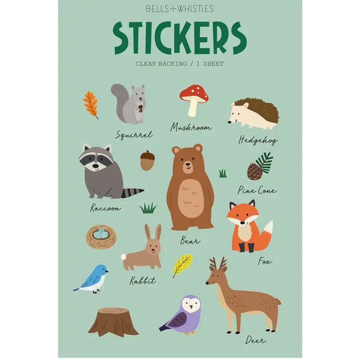 WOODLAND ANIMALS CLEAR STICKERS