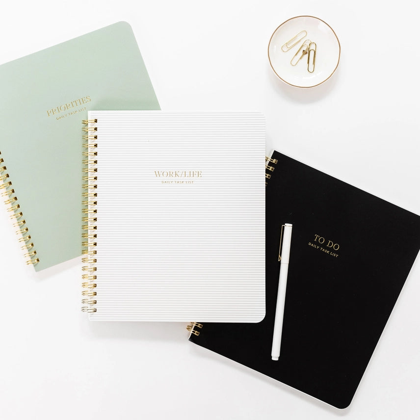 WORK/LIFE NOTEBOOK, GREY STRIPE