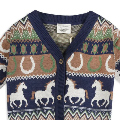 Western Jacquard Knit Baby Cardigan