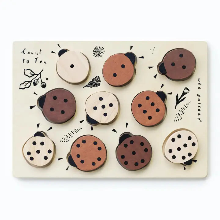 Wooden Tray Puzzle - Count To 10 Ladybugs