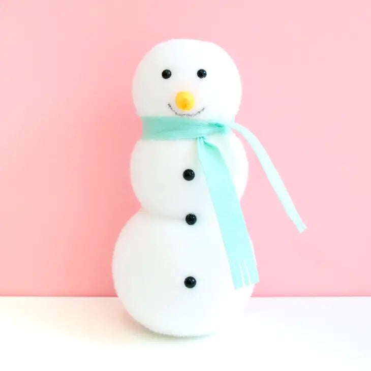 FLOCKED SNOWMAN DECORATIONS 12" - MINT
