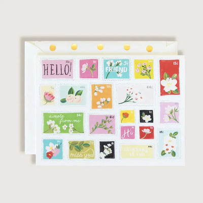 A Note For You Postal Stamps Greeting Card