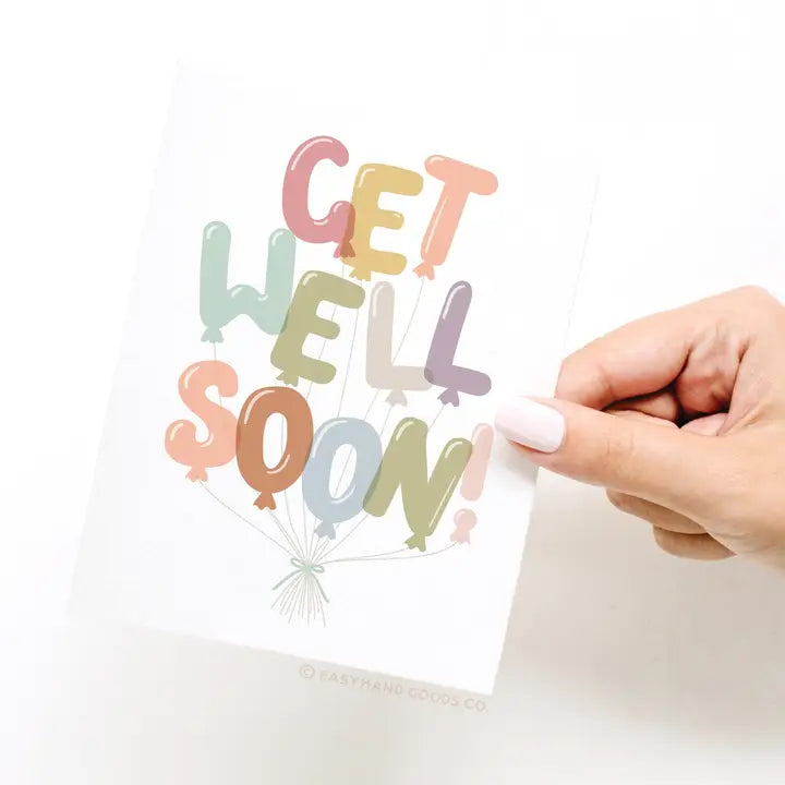 Get Well Soon Balloons Greeting Card