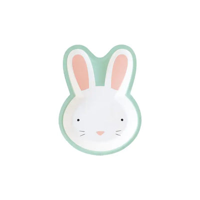 BLUE EASTER BUNNY SHAPED PLATE