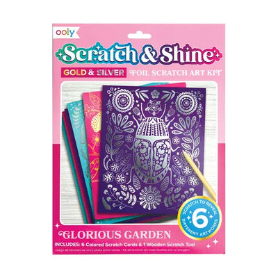 SCRATCH & SHINE SCRATCH CARDS - GLORIOUS GARDEN (7 PC SET