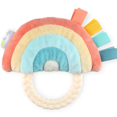 RITZY RATTLE PAL PLUSH RATTLE PAL WITH TEETHER - RAINBOW